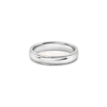 Men's Classic Milgrain Wedding Band-5mm