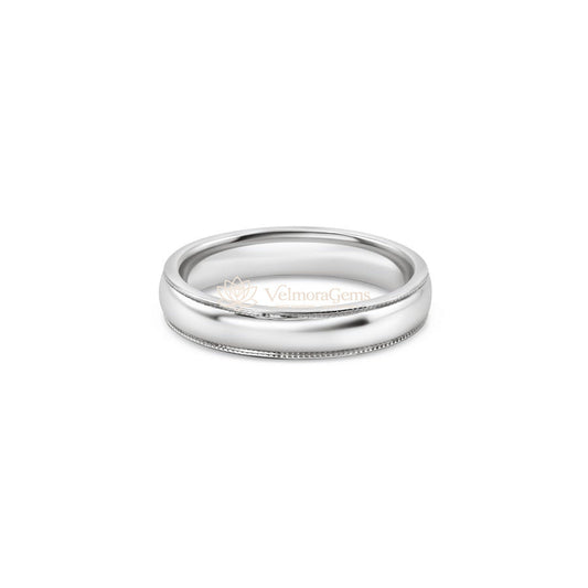 Men's Classic Milgrain Wedding Band-5mm