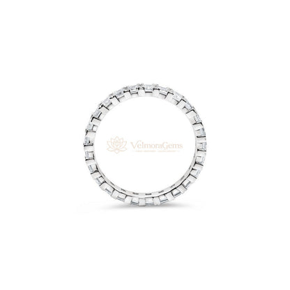 Emerald Lab-Created Diamond Eternity Band E-F VS)