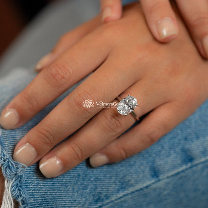 IGI Certified Oval Lab-Created Diamond Classic Solitaire Ring F VS)