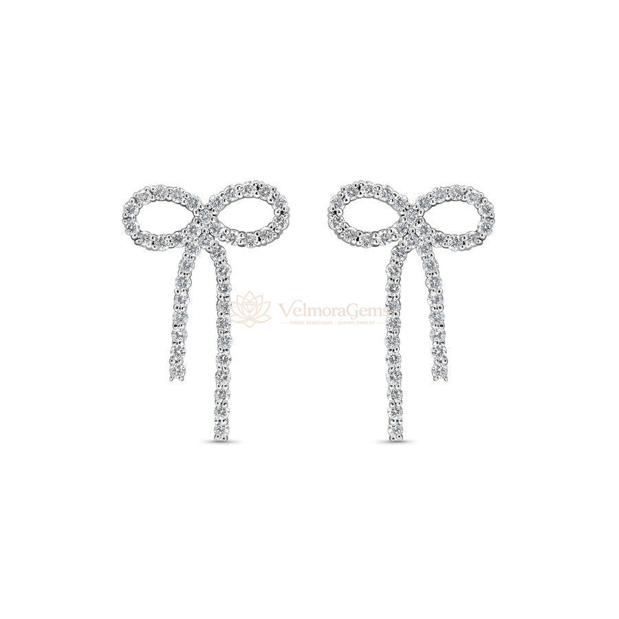 Lab-Created Diamond Bow Stud Earrings F-G VS)