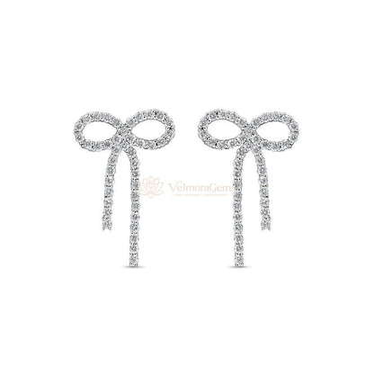 Lab-Created Diamond Bow Stud Earrings F-G VS)