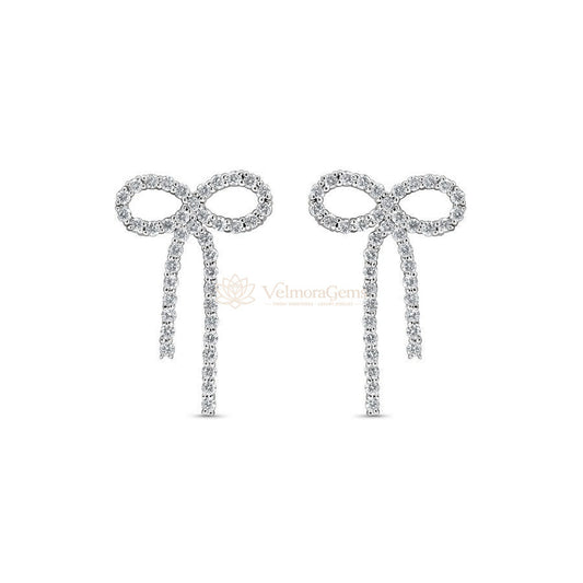 Lab-Created Diamond Bow Stud Earrings F-G VS)