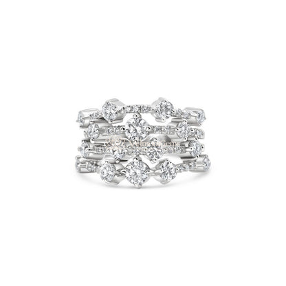 Lab-Created Diamond Multi-Row Floating Cluster Ring F-G VS)