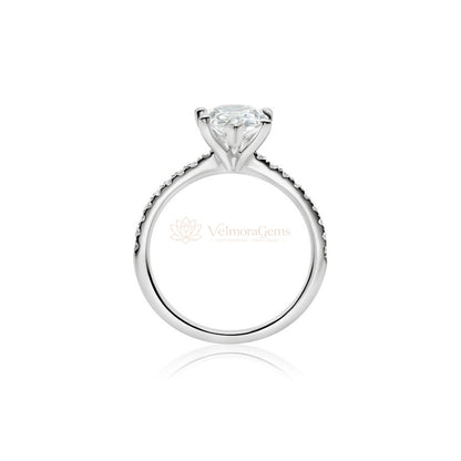 IGI Certified Lab-Created Diamond Pear Shape Pave Ring (F VS)