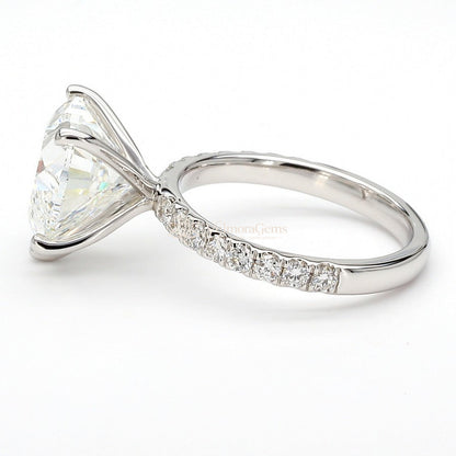 14K White Gold Heart Pave Ring