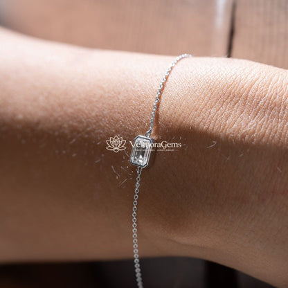 IGI Certified Emerald Lab-Created Diamond Bezel Bracelet F VS)