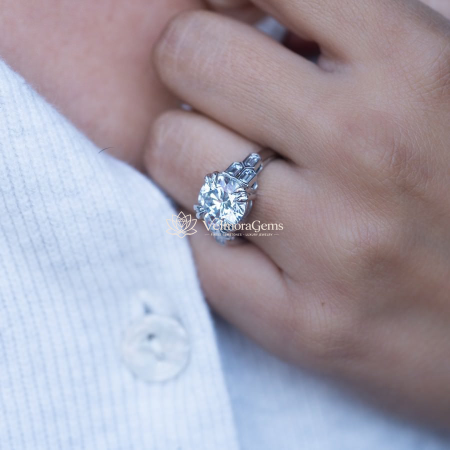 IGI Certified Lab-Created Round Diamond Symphony Step Ring F VS)