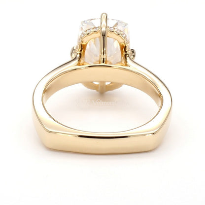 IGI Certified Lab-Created Diamond Cushion Hidden Halo Euro Shank Ring F VS)