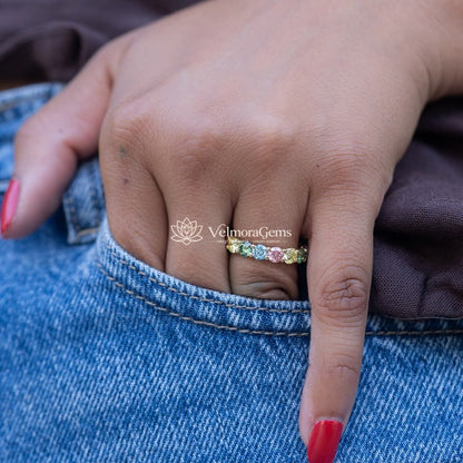 Multicolor Lab-Created Diamond Eternity Band VS)