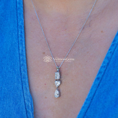 Lab-Created Diamond Forever Yours Drop Pendant E-F VS)