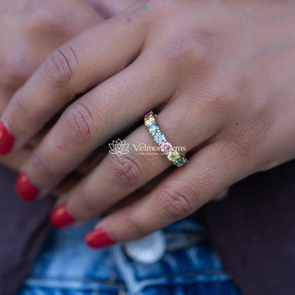 Multicolor Lab-Created Diamond Eternity Band VS)