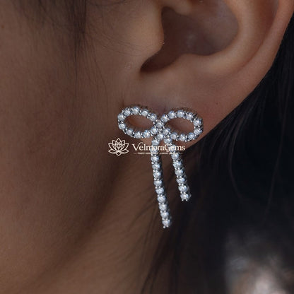 Lab-Created Diamond Bow Stud Earrings F-G VS)