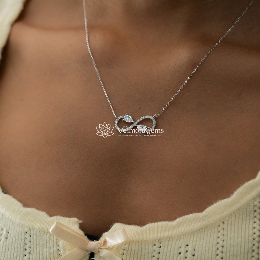 Lab-Created Diamond Infinity Pendant Necklace F-G VS)