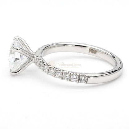 IGI Certified Lab-Created Diamond Round Pave Ring F VS)