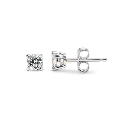 Lab-Created Diamond 4 Prong Basket Screw Back Stud Earring F-G VS)