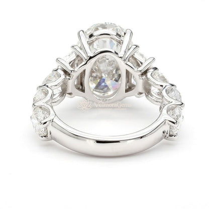 IGI Certified Lab-Created Diamond Oval 3-Stone 3/4 Eternity Ring F VS)