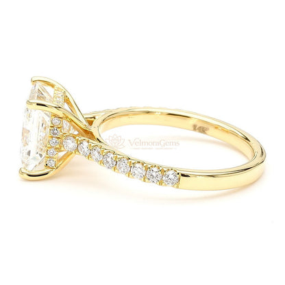 IGI Certified Lab-Created Diamond Princess Hidden Halo Pave Ring F VS)
