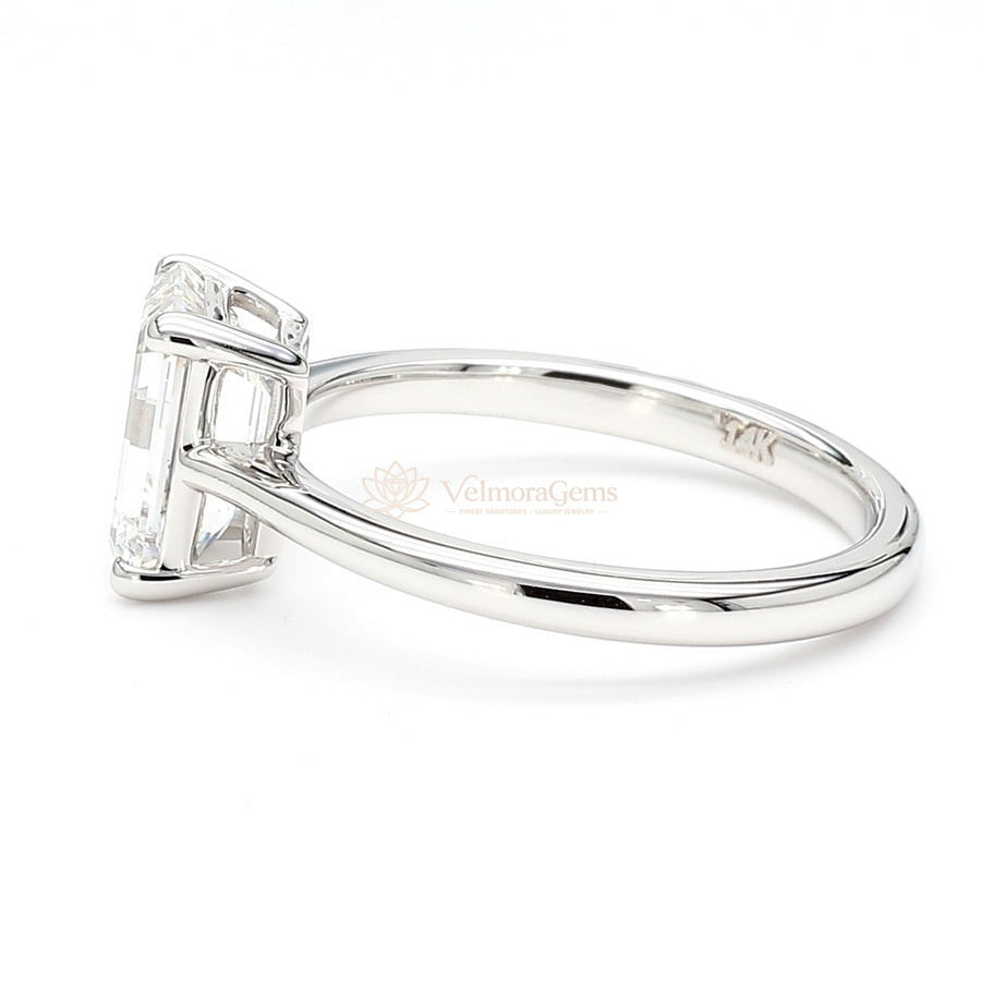IGI Certified Lab-Created Diamond Emerald Solitaire Ring F VS)