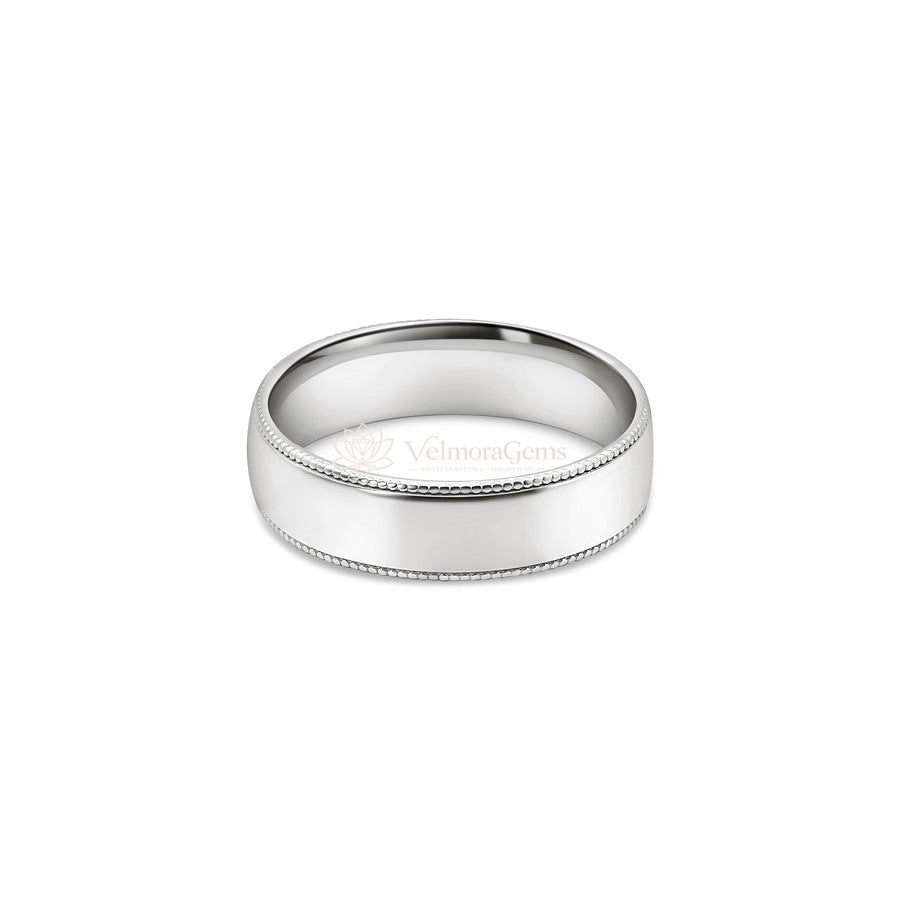 Men's Classic Milgrain Wedding Band - 6mm