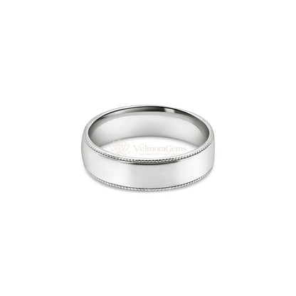 Men's Classic Milgrain Wedding Band - 6mm