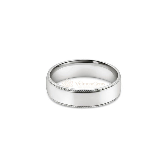 Men's Classic Milgrain Wedding Band - 6mm