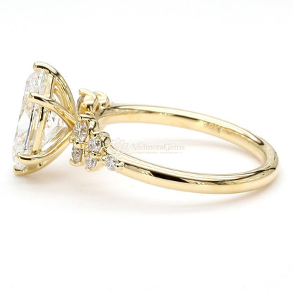 IGI Certified Lab-Created Oval Diamond Cluster Ring F VS)