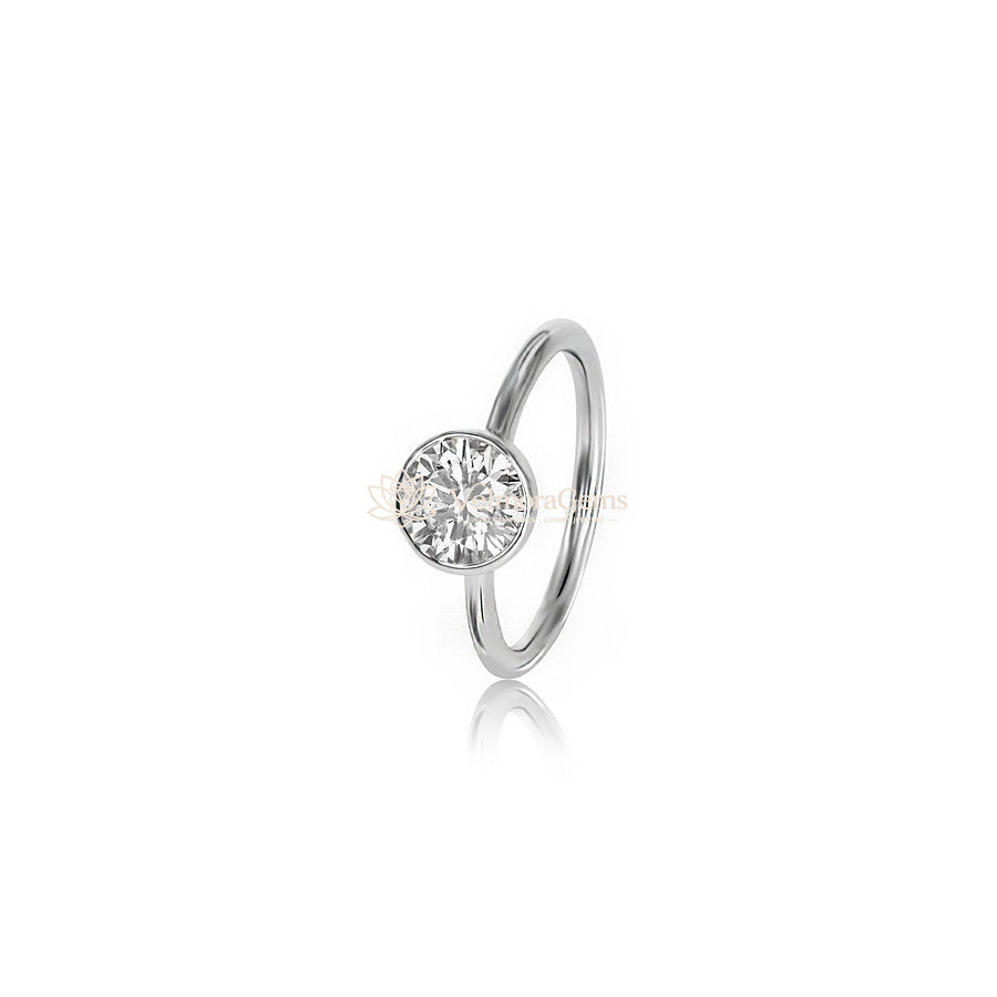 IGI Certified Lab-Created Diamond Bezel Ring F VS)