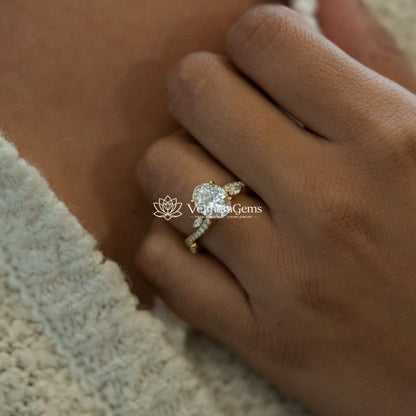 IGI Certified Lab-Created Diamond Oval Vine Entwined Ring F VS)